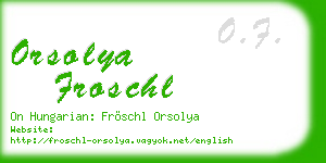 orsolya froschl business card